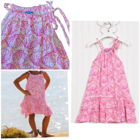 MAGGIE GIRLS DRESS Pink shell pattern | size 12 - Picture 1 of 4